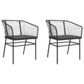 Miniatyrbillede 2 af 10: vidaXL havestole 2 stk. med hynder polyrattan sort