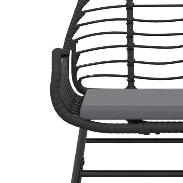 vidaXL Trädgårdsstolar 2 st med dynor svart konstrotting