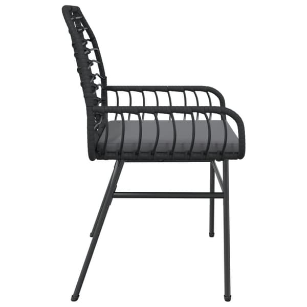 vidaXL havestole 2 stk. med hynder polyrattan sort