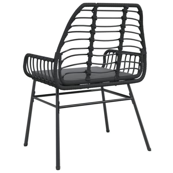 vidaXL havestole 2 stk. med hynder polyrattan sort