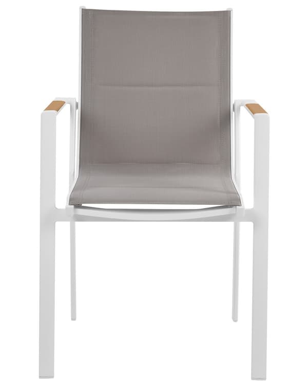 Sæt med 4 Havestole Grå Aluminiumsstel med Puder Design Moderne Stil