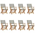 Miniatyrbillede 3 af 11: vidaXL havestole 8 stk. foldbar polyrattan og massivt træ grå