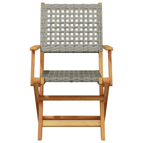vidaXL havestole 8 stk. foldbar polyrattan og massivt træ grå