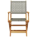 Miniatyrbillede 5 af 11: vidaXL havestole 8 stk. foldbar polyrattan og massivt træ grå