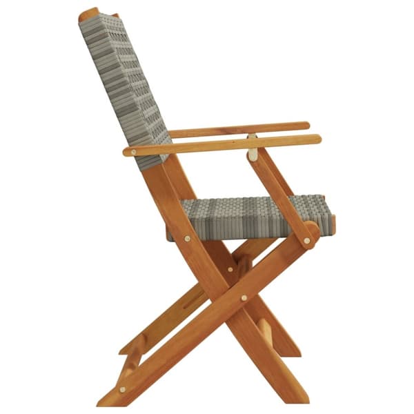 vidaXL havestole 8 stk. foldbar polyrattan og massivt træ grå