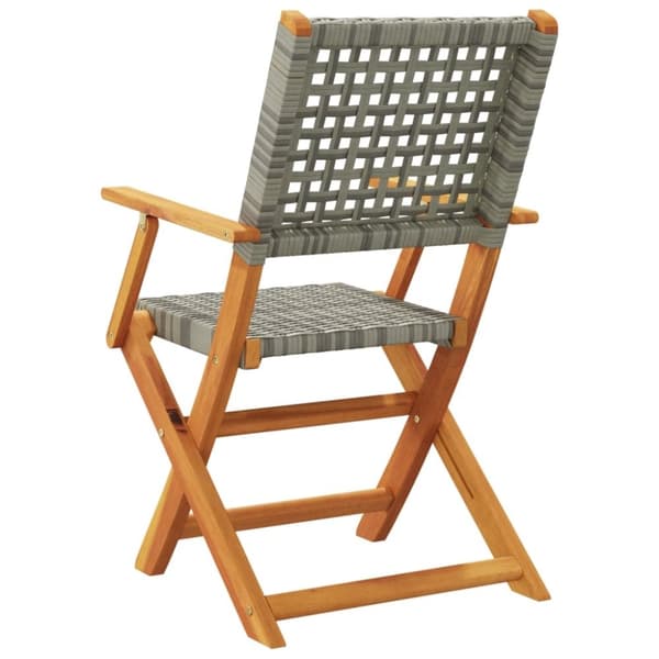 vidaXL havestole 8 stk. foldbar polyrattan og massivt træ grå