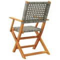 Miniatyrbillede 7 af 11: vidaXL havestole 8 stk. foldbar polyrattan og massivt træ grå