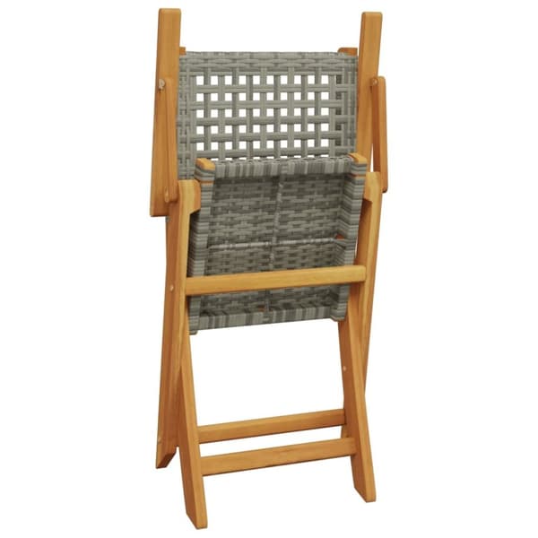 vidaXL havestole 8 stk. foldbar polyrattan og massivt træ grå