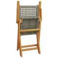 Miniatyrbillede 8 af 11: vidaXL havestole 8 stk. foldbar polyrattan og massivt træ grå