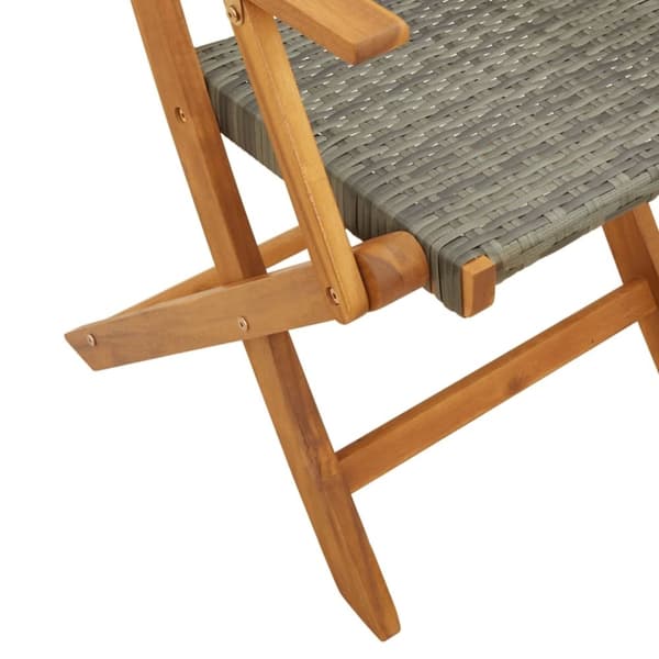 vidaXL havestole 8 stk. foldbar polyrattan og massivt træ grå
