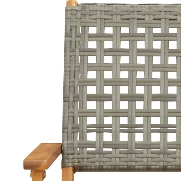 vidaXL havestole 8 stk. foldbar polyrattan og massivt træ grå