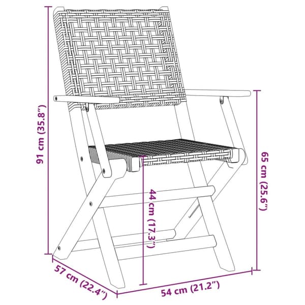 vidaXL havestole 8 stk. foldbar polyrattan og massivt træ grå