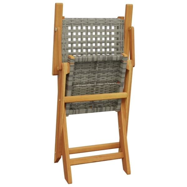 vidaXL havestole 6 stk. foldbar polyrattan og massivt træ grå