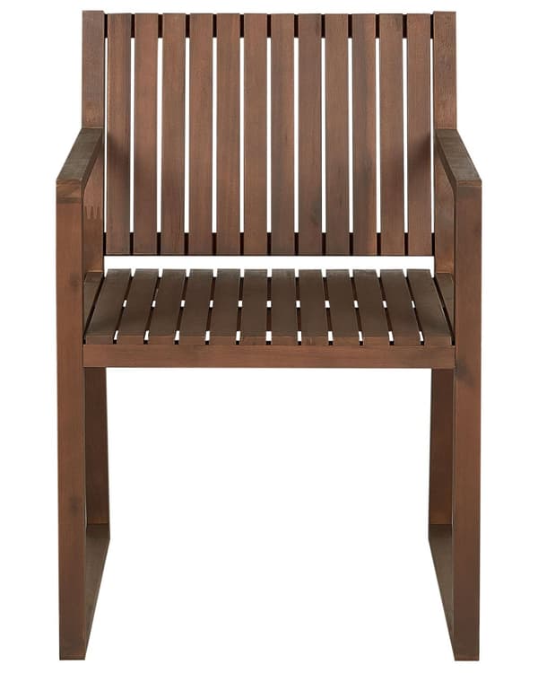 Havestol i mørkt akacietræ UV-resistent klassisk rustikt design til veranda og balkon