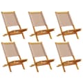 Miniatyrbillede 1 af 11: vidaXL foldbare havestole 6 stk. stof og massivt træ gråbrunt
