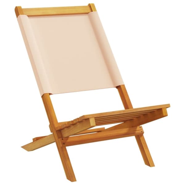vidaXL havestole 2 stk. massivt akacietræ og stof beige