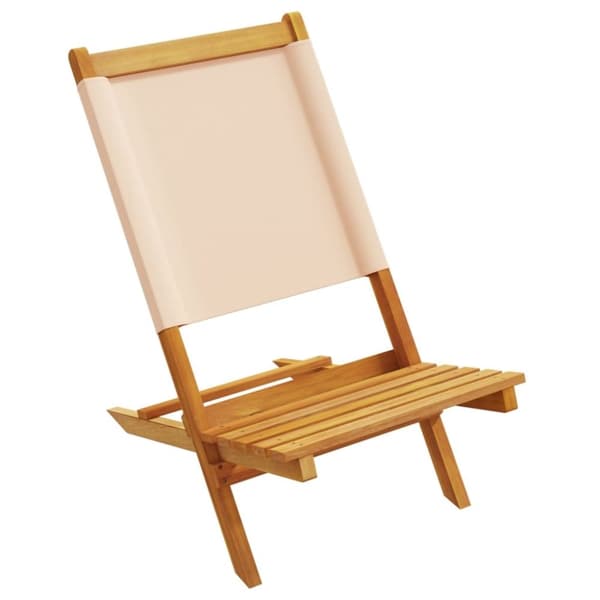vidaXL havestole 2 stk. massivt akacietræ og stof beige
