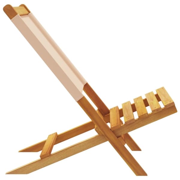 vidaXL havestole 2 stk. massivt akacietræ og stof beige