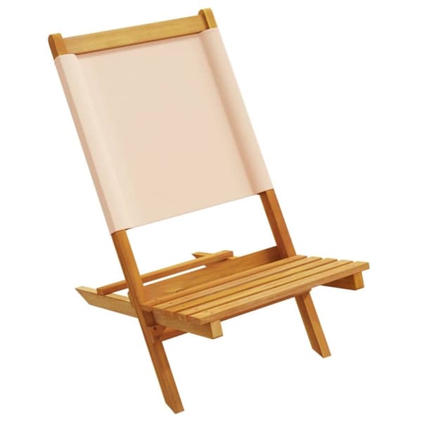 vidaXL Sammenleggbare hagestoler 6 stk beige stoff og heltre