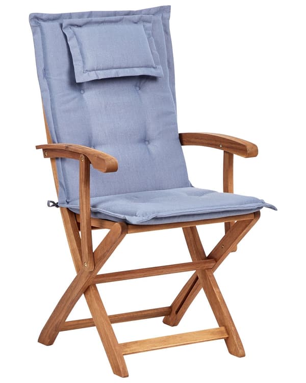 Havestole Lyst Akacietræ Sæt af 2 Udendørs Sammenklappelige Klapstole Foldbar Træstole med Hynde Design Lamel Ryg til Terrasse Have Retro
