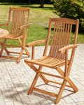 Miniatyrbillede 2 af 9: Havestole Lyst Akacietræ Sæt af 2 Udendørs Sammenklappelige Klapstole Foldbar Træstole Rustikt Design Lamel Ryg til Terrasse Have Retro