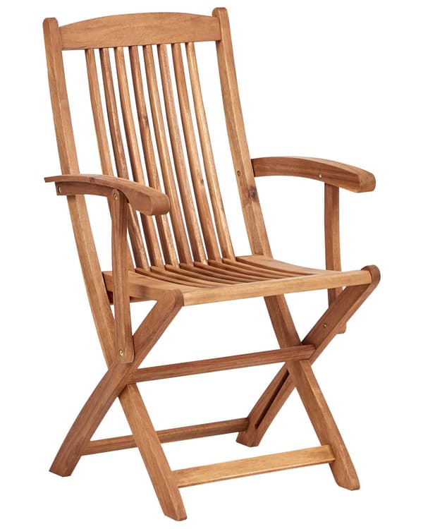 Trädgårdsstol 2 st Ljust Akaciaträ med Taupe Dyna Hopfällbara Rustik Design