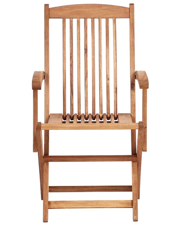 Trädgårdsstol 2 st Ljust Akaciaträ med Blå Dyna Hopfällbara Rustik Design