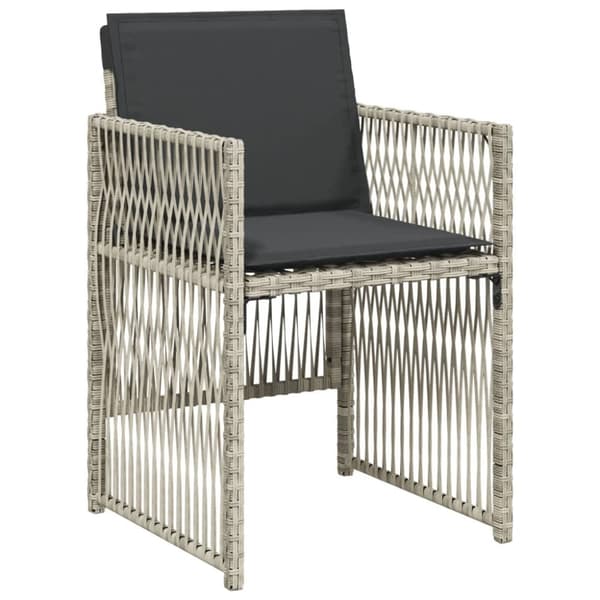 vidaXL havestole 4 stk. med hynder polyrattan lysegrå