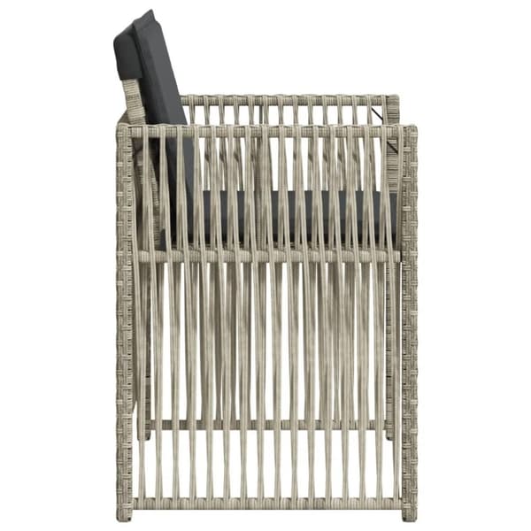 vidaXL havestole 4 stk. med hynder polyrattan lysegrå