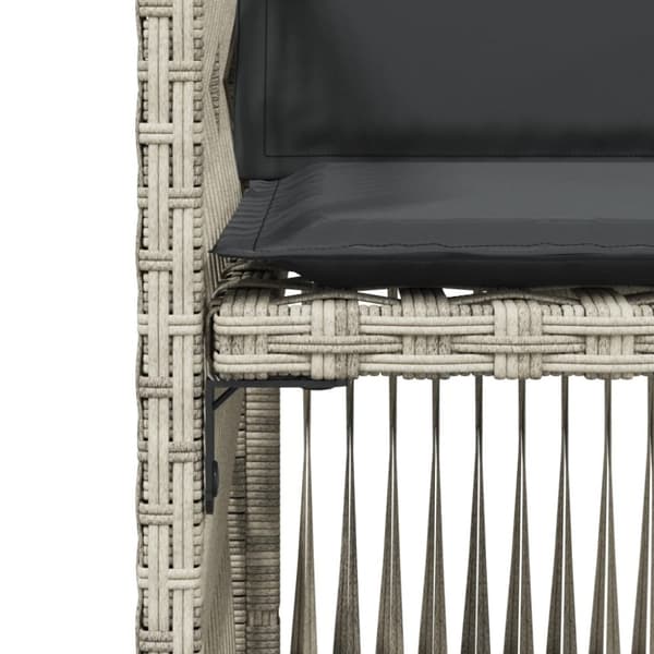 vidaXL havestole 4 stk. med hynder polyrattan lysegrå