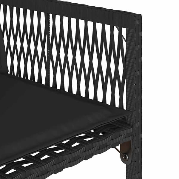 vidaXL Trädgårdsstolar med dynor 4 st svart konstrotting