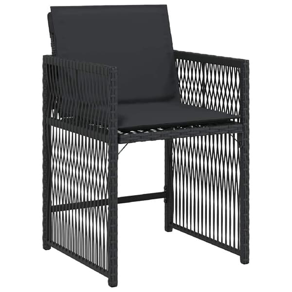 vidaXL havestole med hynder 4 stk. polyrattan sort