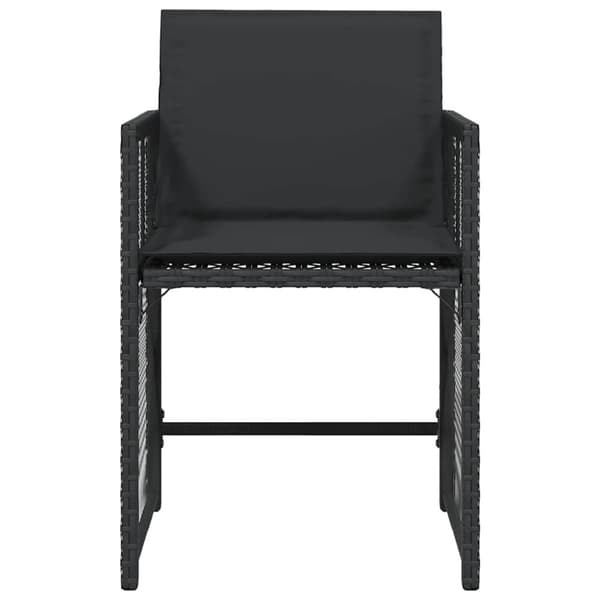 vidaXL havestole med hynder 4 stk. polyrattan sort