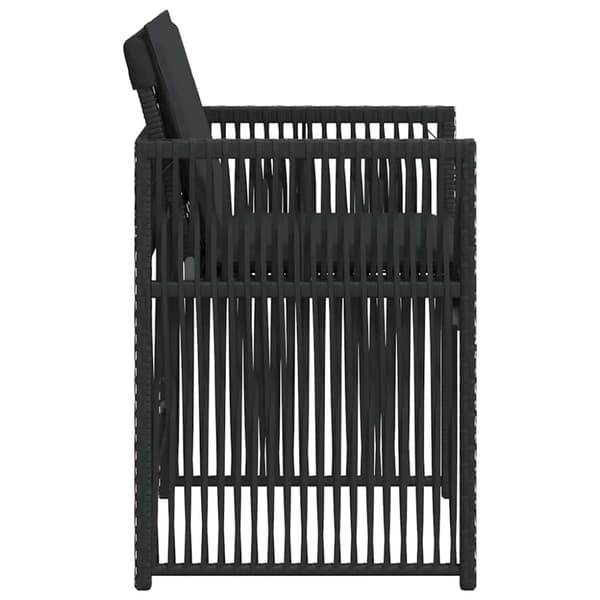 vidaXL havestole med hynder 4 stk. polyrattan sort