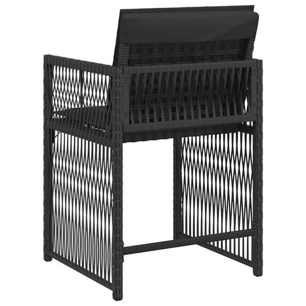 vidaXL havestole med hynder 4 stk. polyrattan sort