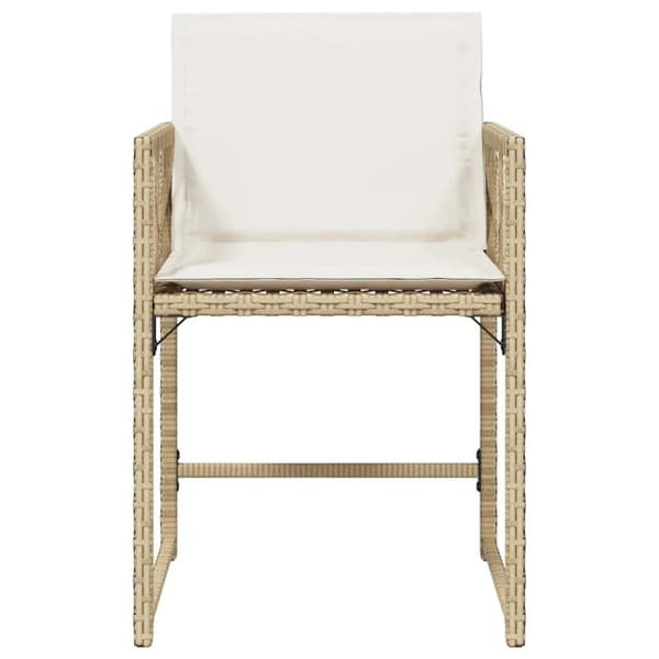 vidaXL Trädgårdsstolar med dynor 4 st beige konstrotting