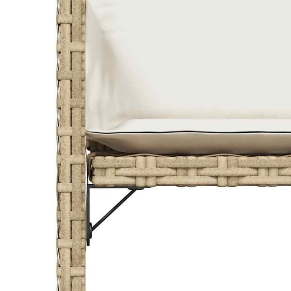 vidaXL Trädgårdsstolar med dynor 4 st beige konstrotting