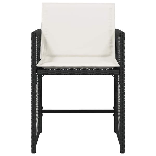 vidaXL havestole med hynder 4 stk. polyrattan sort