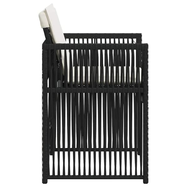 vidaXL havestole med hynder 4 stk. polyrattan sort