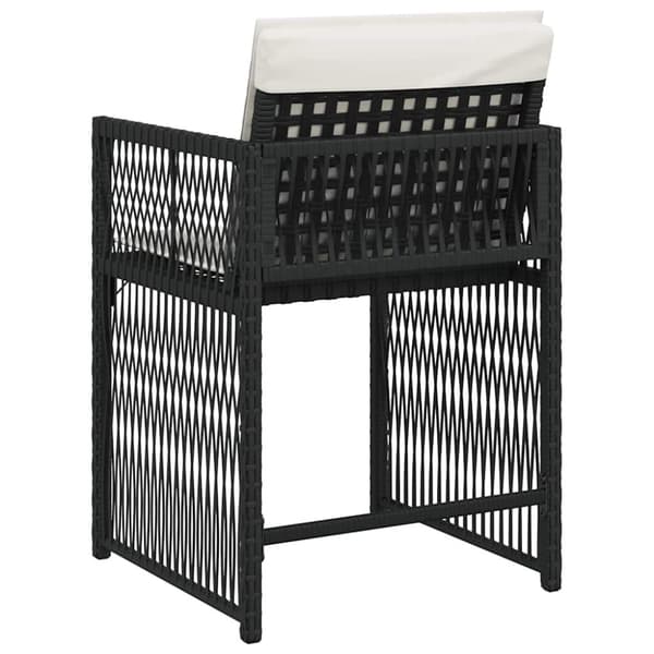 vidaXL havestole med hynder 4 stk. polyrattan sort