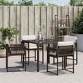 Miniatyrbillede 4 af 11: vidaXL havestole 4 stk. med hynder polyrattan brun