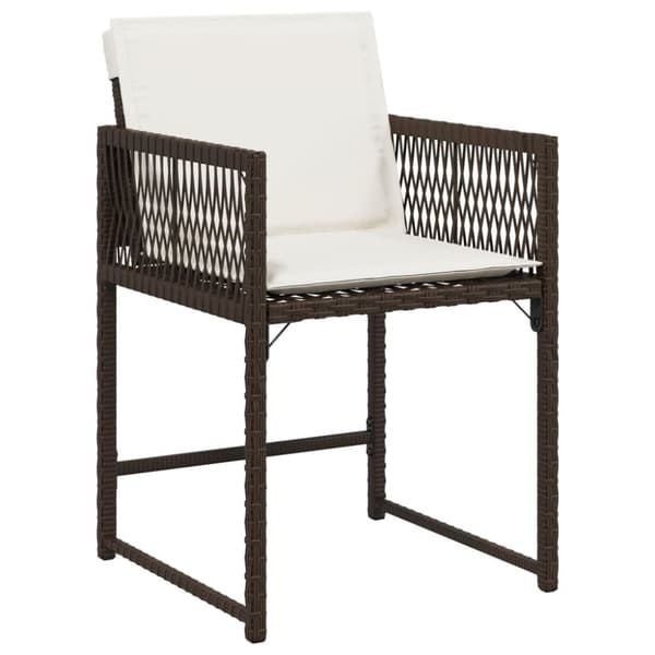 vidaXL havestole 4 stk. med hynder polyrattan brun