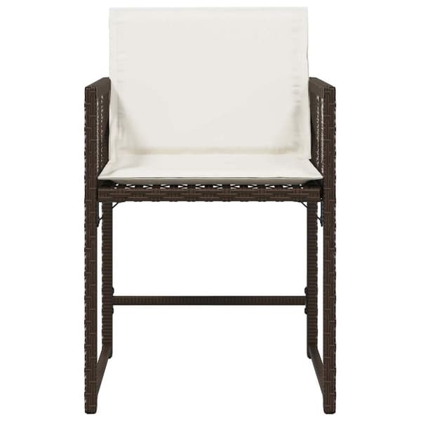 vidaXL havestole 4 stk. med hynder polyrattan brun