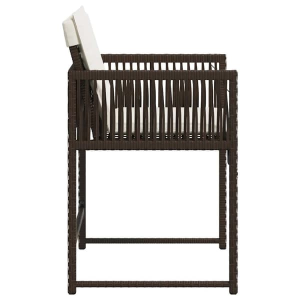 vidaXL havestole 4 stk. med hynder polyrattan brun