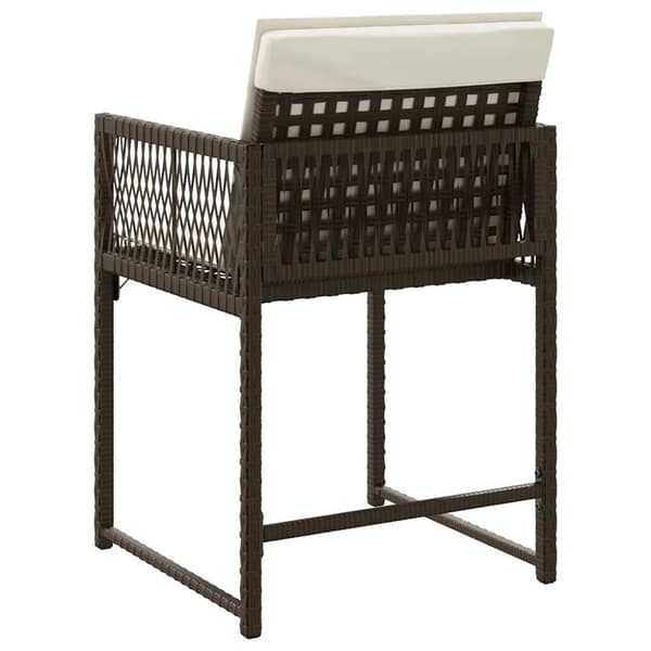 vidaXL havestole 4 stk. med hynder polyrattan brun
