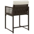 Miniatyrbillede 8 af 11: vidaXL havestole 4 stk. med hynder polyrattan brun