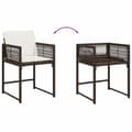 Miniatyrbillede 9 af 11: vidaXL havestole 4 stk. med hynder polyrattan brun