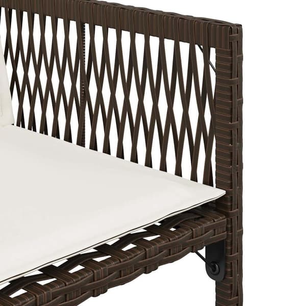 vidaXL havestole 4 stk. med hynder polyrattan brun