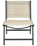 Miniatyrbild 9 av 11: Trädgårdsstol 2 st Beige och Svart Textilenesits Ryggstöd Metallram med Fotstöd Modern Utomhus Design