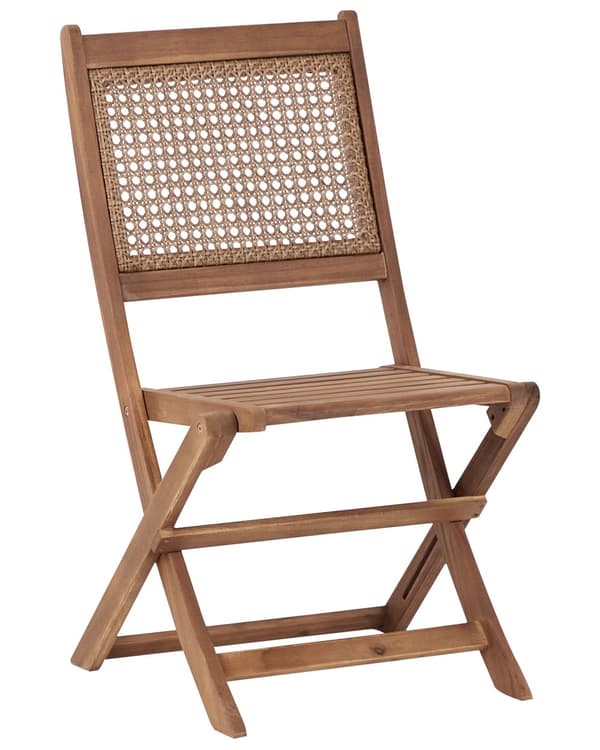 Havestole Lyst Akacietræ Certificeret Sæt af 4 Udendørs Sammenklappelige Klapstole Foldbar Træstole Rustikt Design Lamel Ryg til Terrasse Have Retro